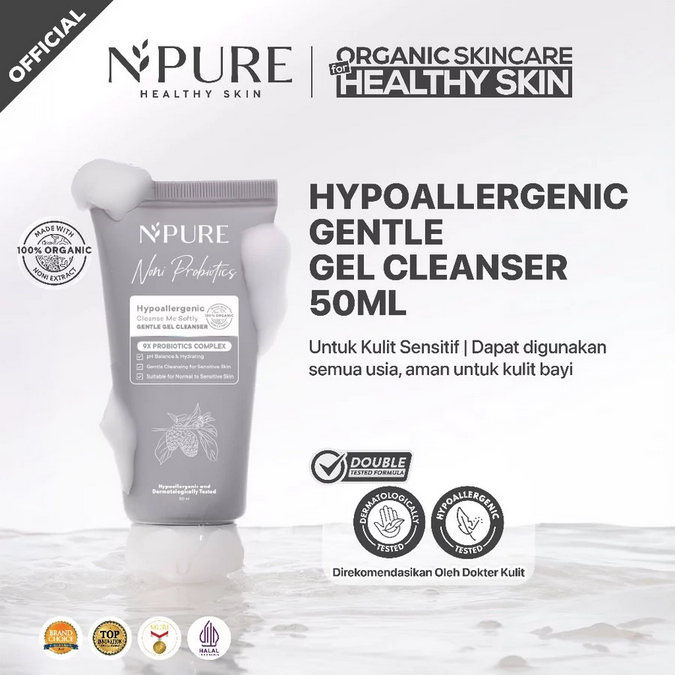 NPURE Noni Face Wash - Gentle Skin Cleanser, Hypoallergenic Mini Size