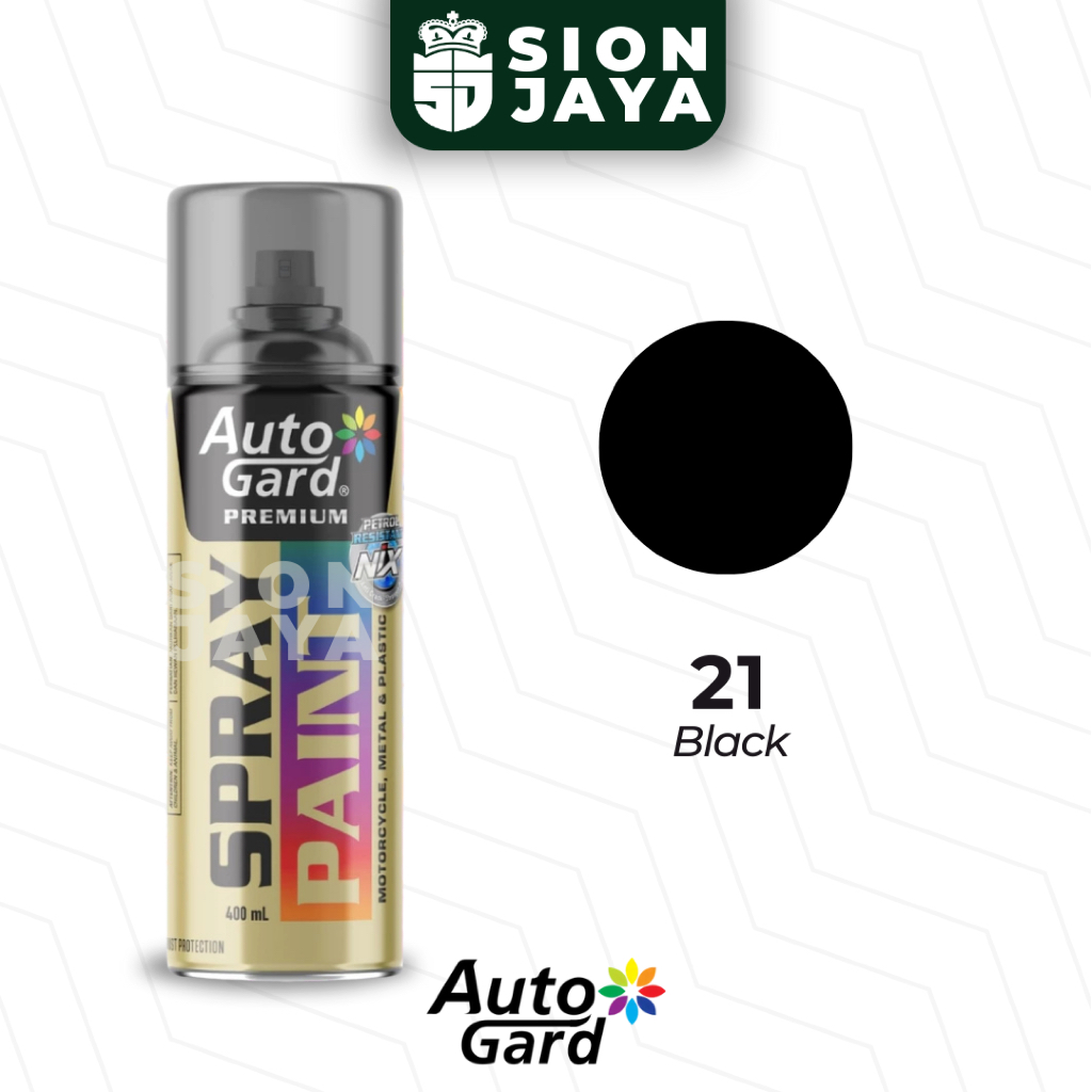 [400 ml] Pilox / Pylox / Cat Semprot Autogard 400ml 21 Black/ Hitam Glossy/ Hitam Kempling / Black G