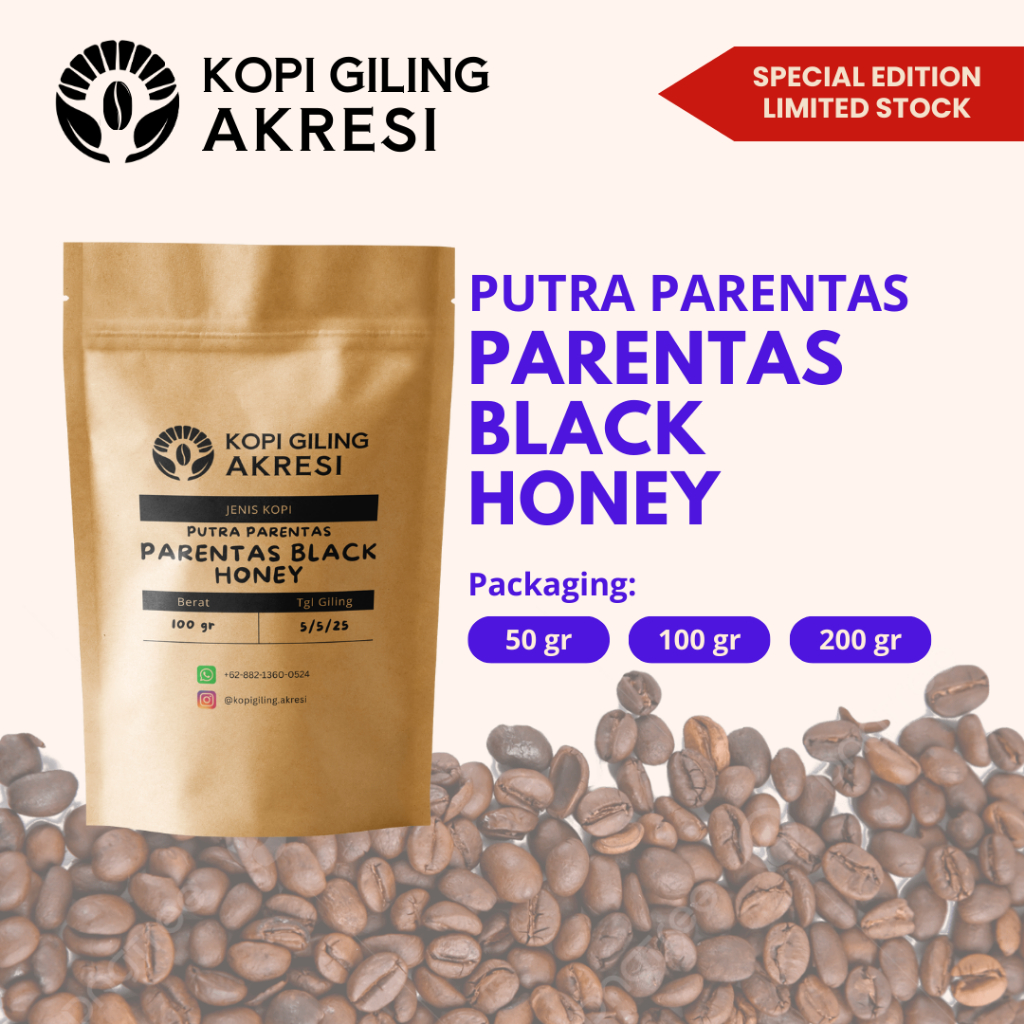 

Putra Parentas Black Honey - Kopi Giling Bubuk 250 gr | Kopi Giling Akresi
