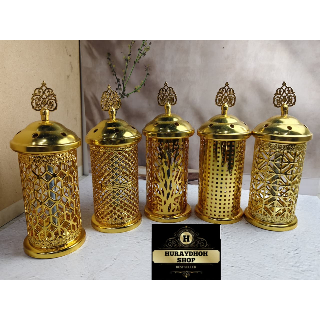 Tempat Bakar Dupa Mabkharah Bukhur Logam Emas Arab Mabkharah Pembakar Dupa