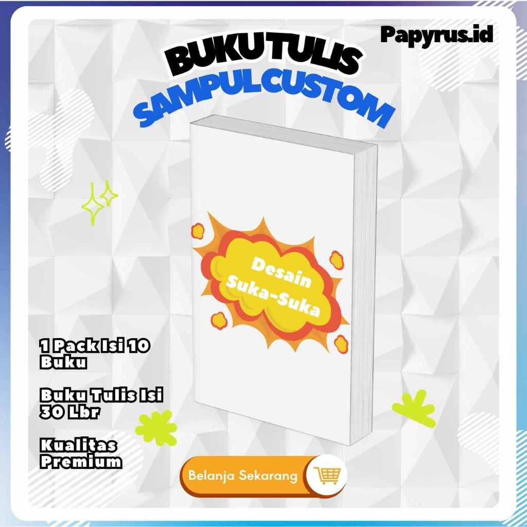 

Buku Tulis Sekolah Custom Sampul/1 Pack 10 Pcs/Desain Suka Suka/Murah