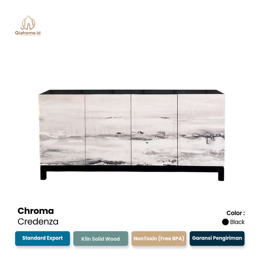 Qiahome.id Chroma Cradenza Bufet Minimalis  Modern Bufet Kayu   Lemari Tv Lemari Kayu Modern