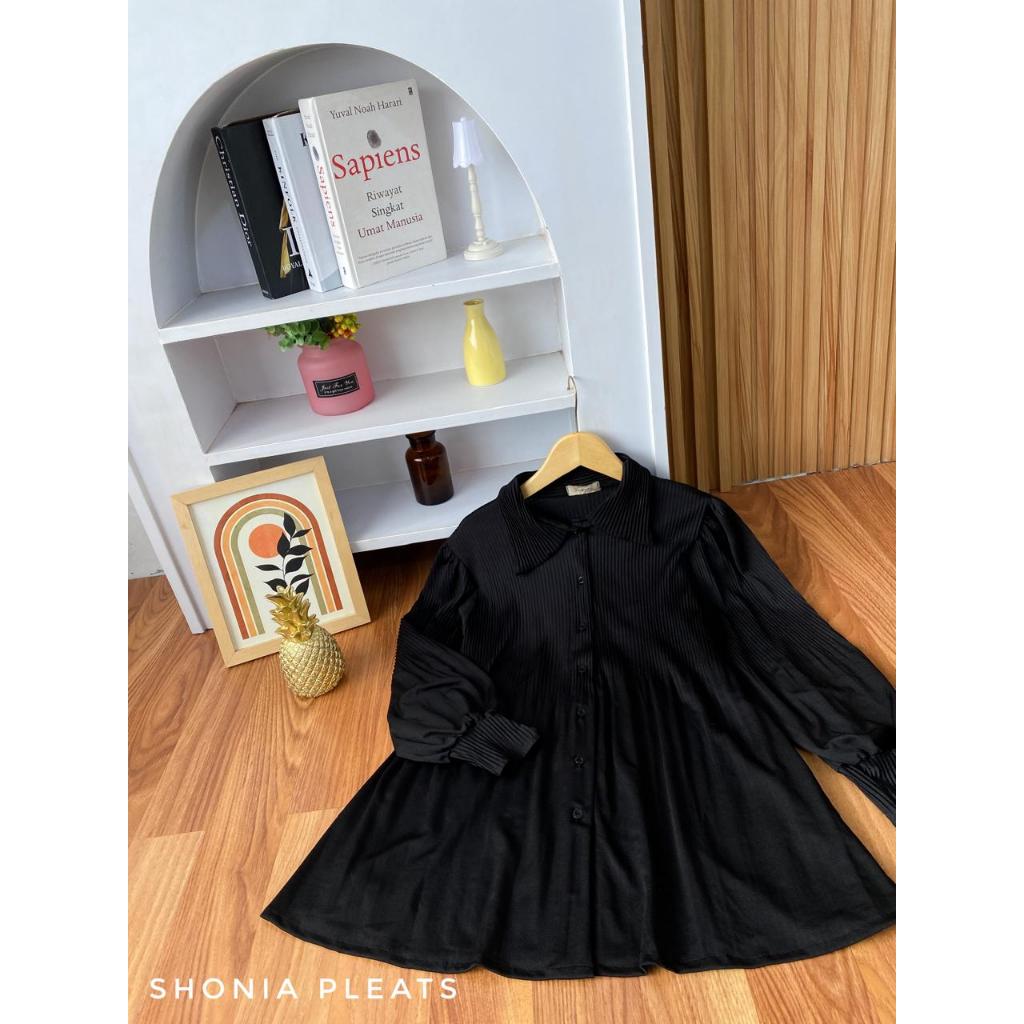 Shonia Blouse Plisket Pakaian Wanita Atasan Kekinian Busui Friendly By Yayoe Hijab