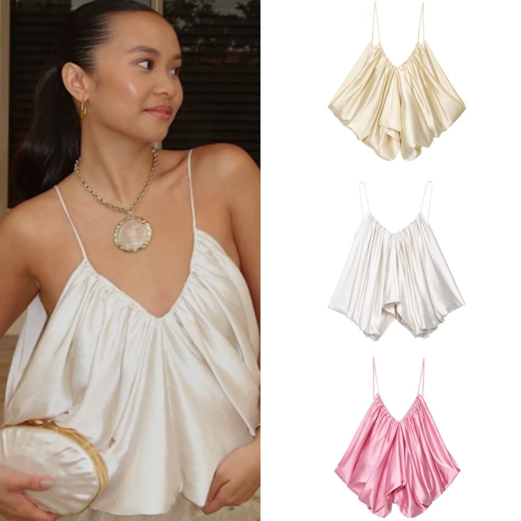 Bhusana Castle 78430 soft silky backless loose cami top / atasan silk wanita