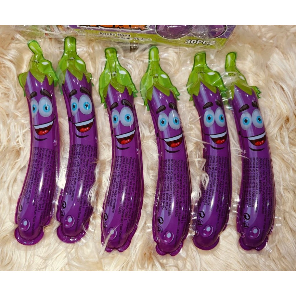 

AAA JELI AGAR BENTUK TERONG UNGU Rasa ANGGUR, 20 PCS