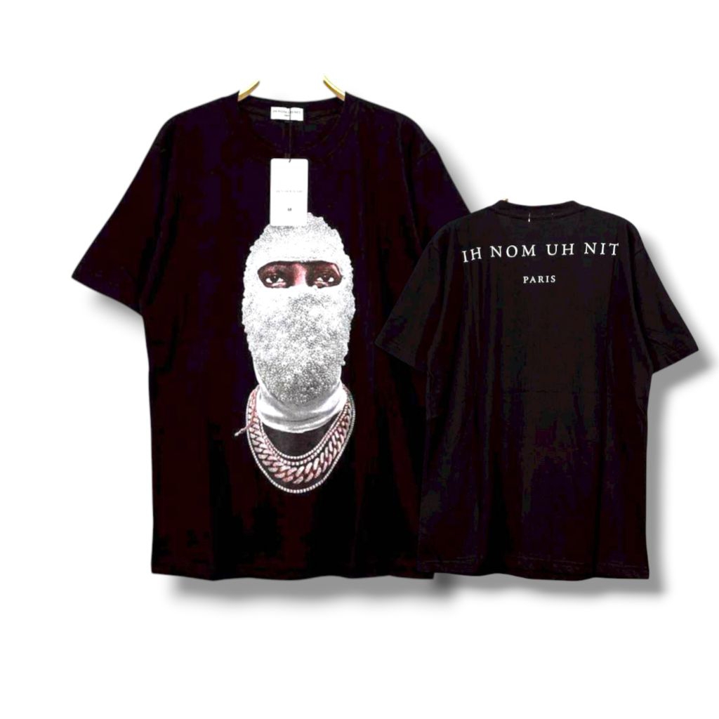 Kaos Distro Hitam Premium Pria – Desain Streetwear IH NOM UH NIT Paris