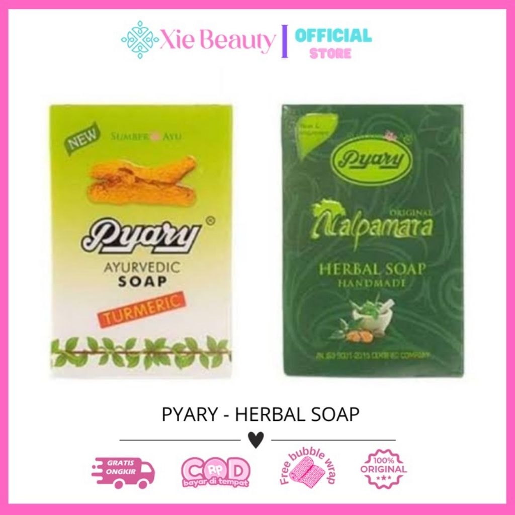 PYARY Nalpamara Herbal Soap & Turmeric Soap | Sabun Pyary Nalpamara & Turmeric (75gr)