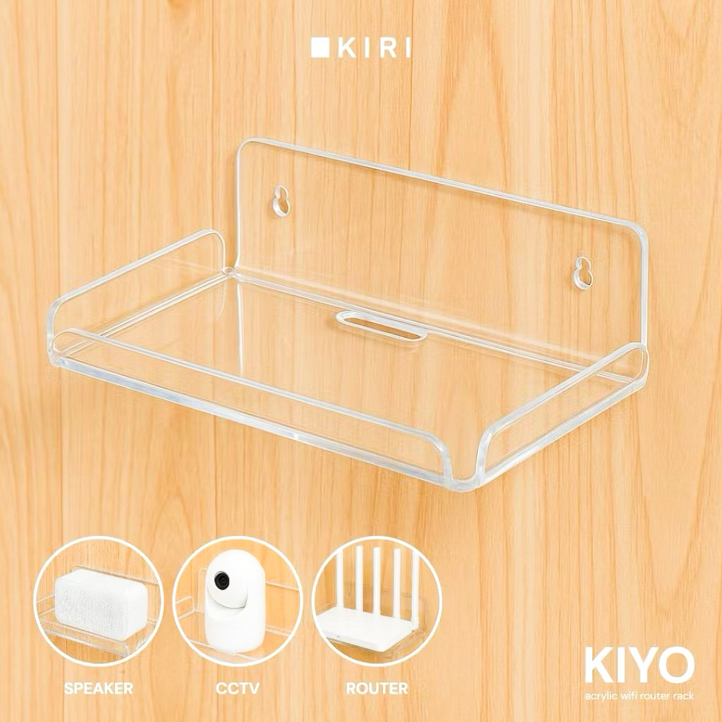 Rak Dinding Router Wifi | Rak Gantung Speaker | Rak CCTV | Braket Bracket Serbaguna Akrilik Modern