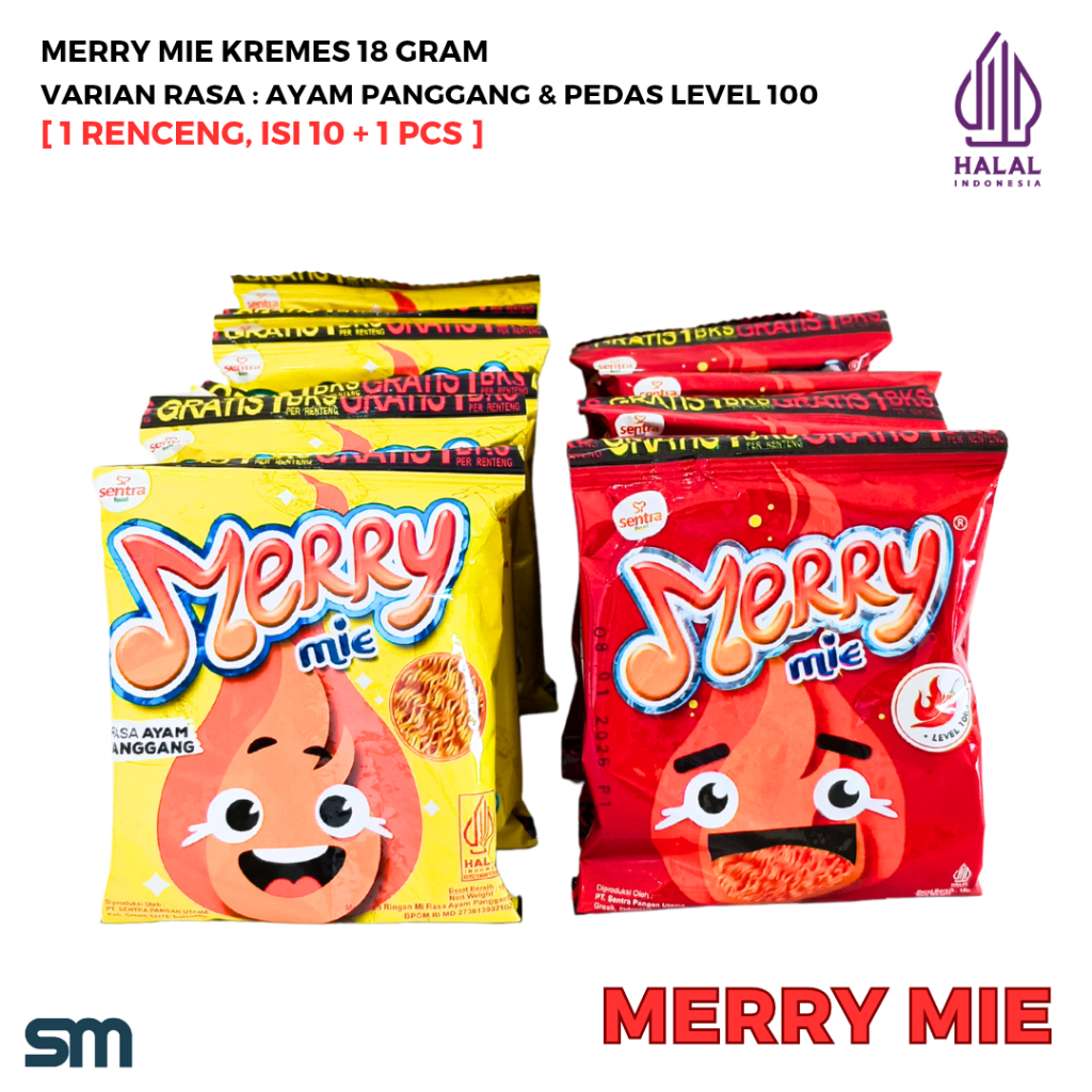 

MERRY Mie Kremes 180 Gram [1 Renceng, Isi 10+1 Pcs]