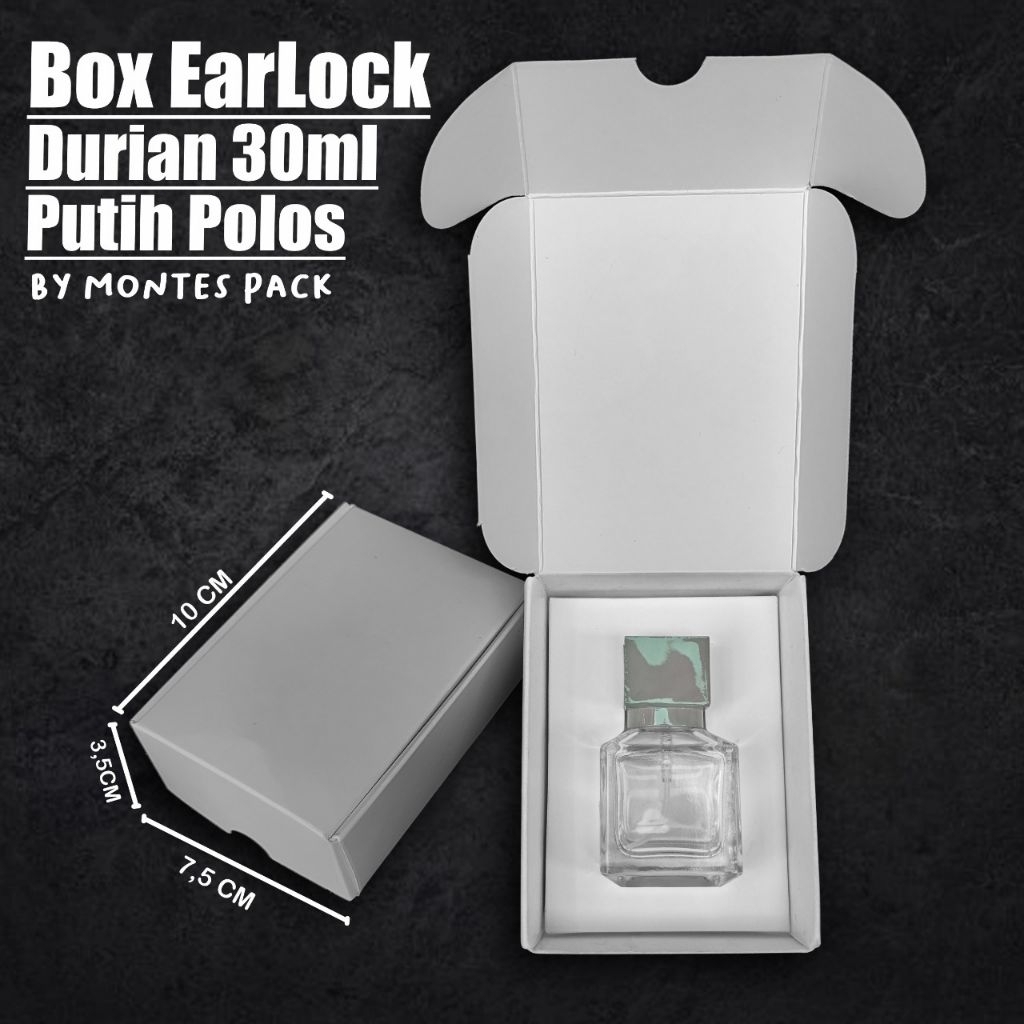 

BOX EARLOCK | untuk botol Bacarratt 30ml | box parfum earlock Putih hitam