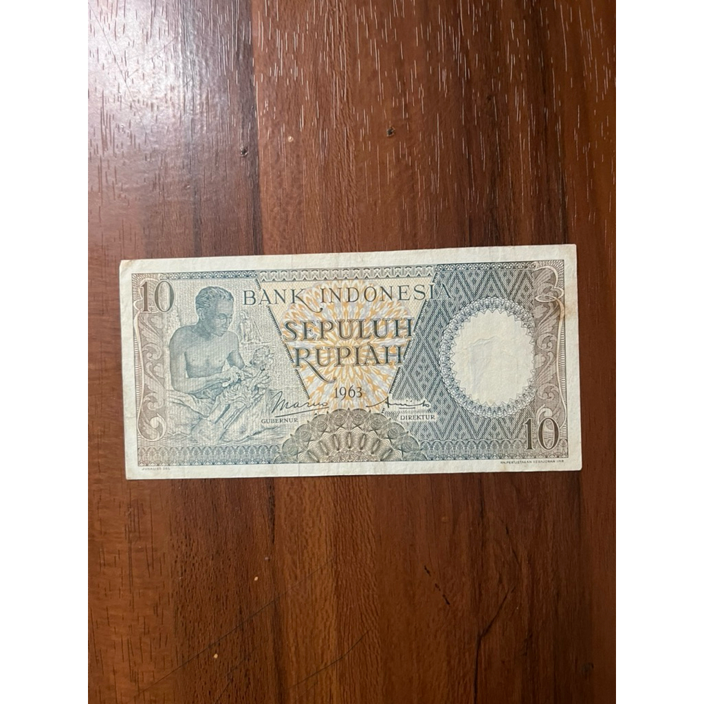 Uang Kertas 10 Rupiah 1963 Seri Pekerja Koleksi Kuno