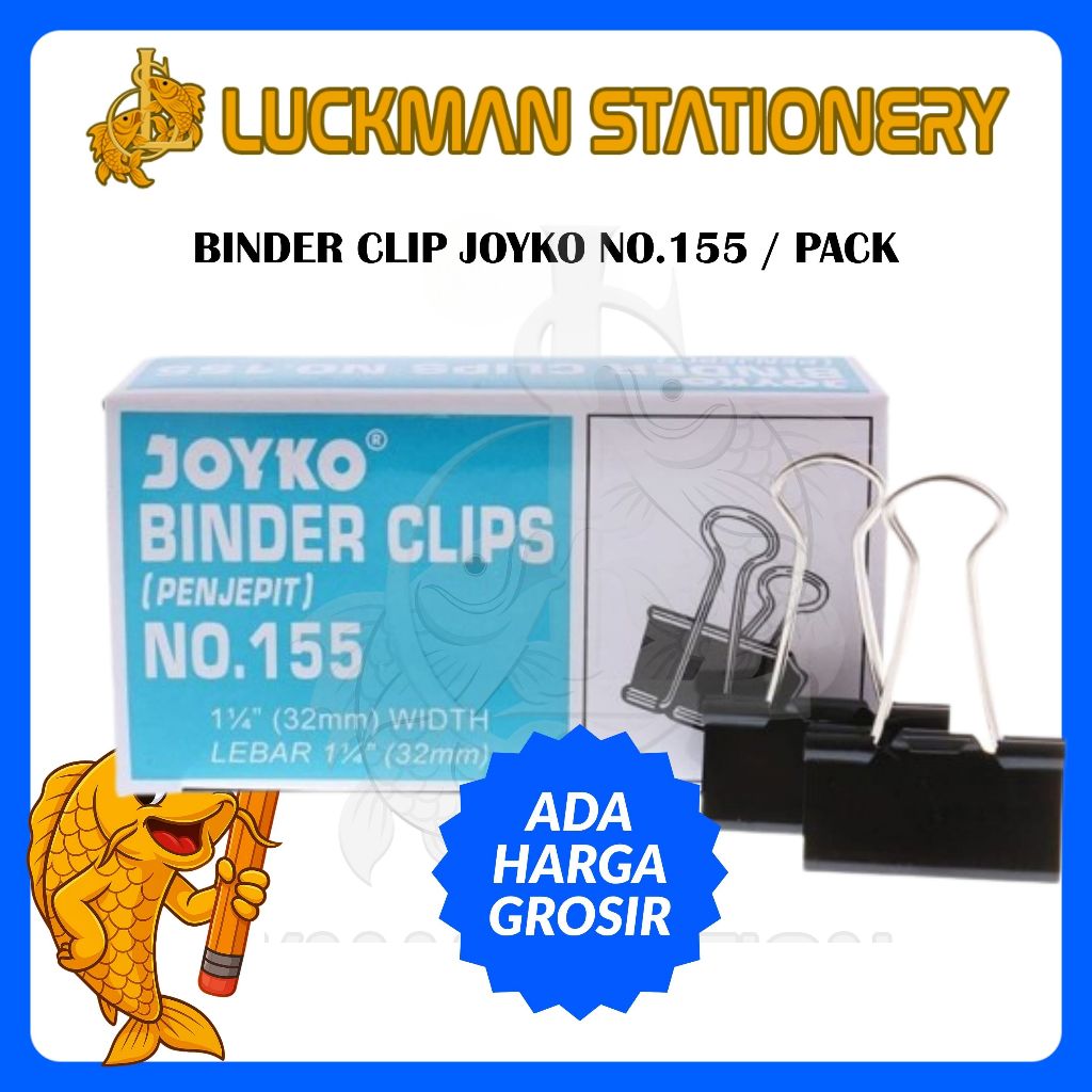 

(PACK) JOYKO BINDER CLIP NO. 155 - PENJEPIT KERTAS JOYKO