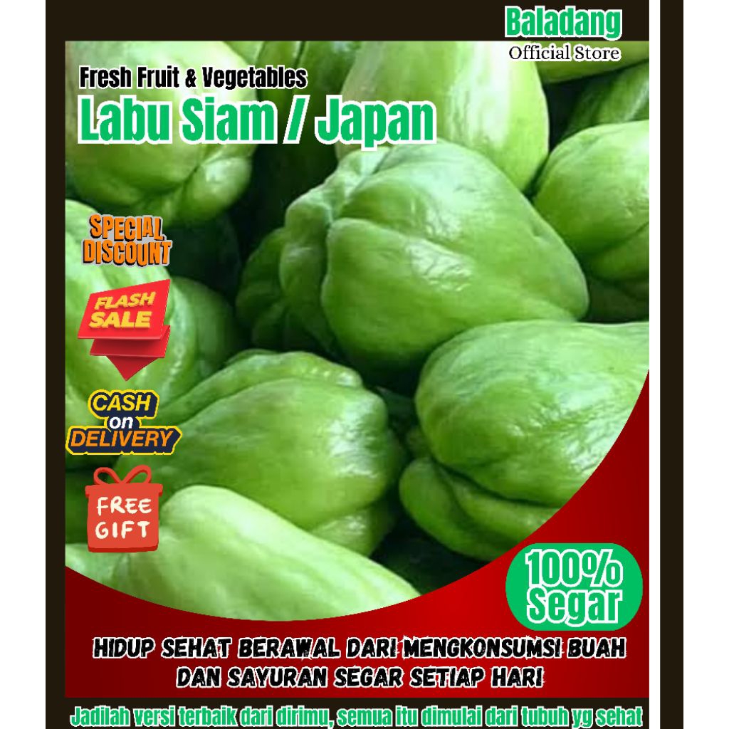 BOS - Labu Siam Segar 1 Kg / Labu Jepang / Sayur Japan