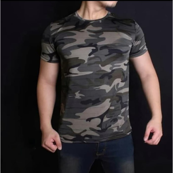 { BISA COD } BAJU KAOS LORENG LENGAN PENDEK TACTICAL CAMO OBLONG MURAH ARMY LAPANGAN