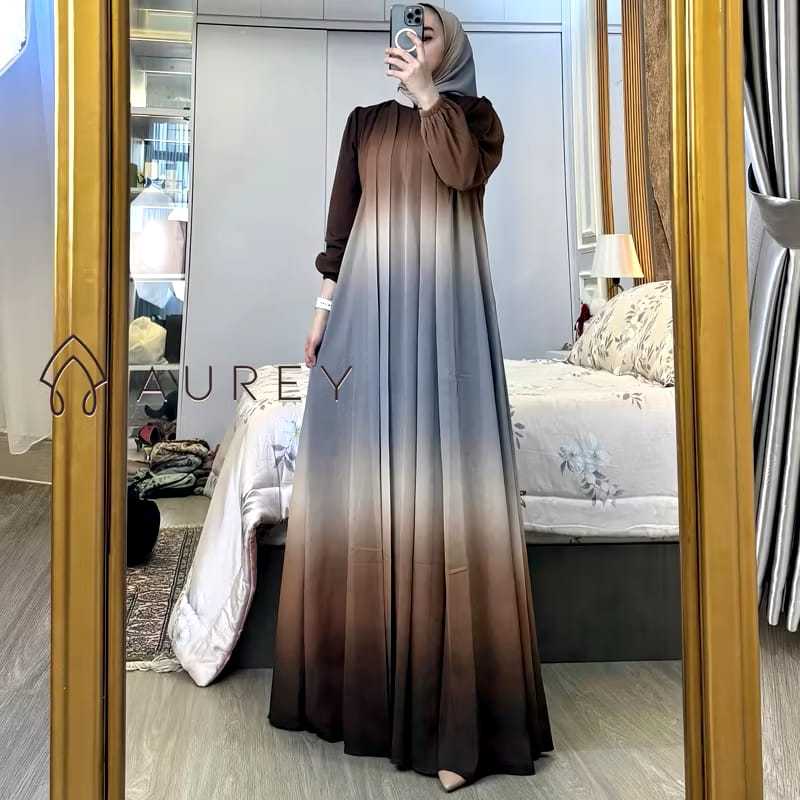 Gamis Aurey Set Hijab Givani Gamis Wanita Dress Mewah Busui Friendly Gamis Ceruti  Premium Busui Gam