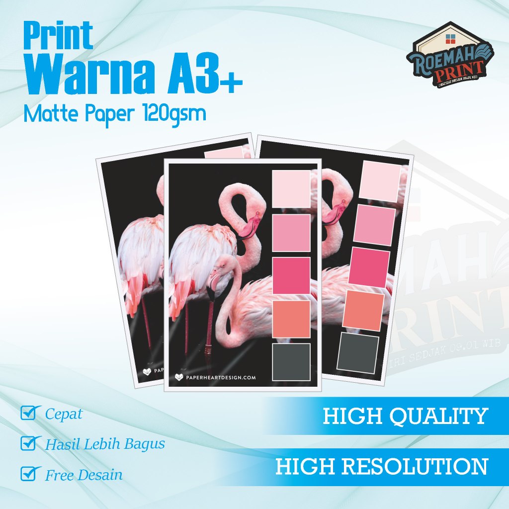 PRINT WARNA A3+ KERTAS MATTE PAPER 120 GSM
