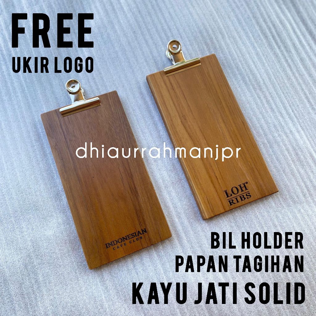 

PAPAN BILL NOTA TAGIHAN CAFE RESTO KAYU JATI SOLID