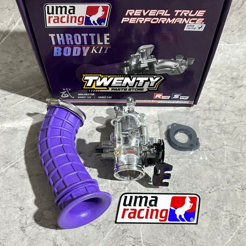 THROTTLE BODY TB UMA RACING PLUS KARET VELOCITY VARIO 125 VARIO 150 30MM-32MM-34MM ORI ORIGINAL UMA 