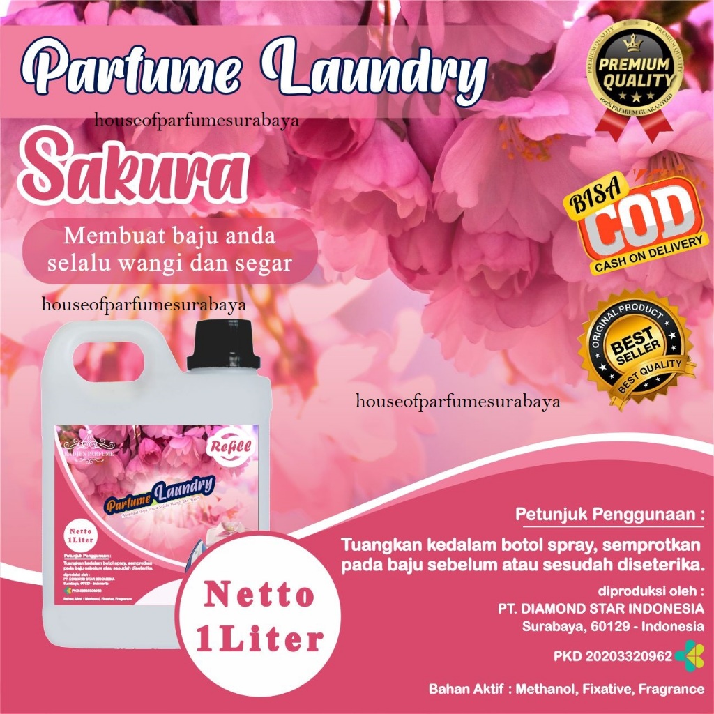 Parfum Laundry Sakura Parfum Laundry paling Best Seller Pewangi Pakaian Aroma Sakura Parfum Laundry