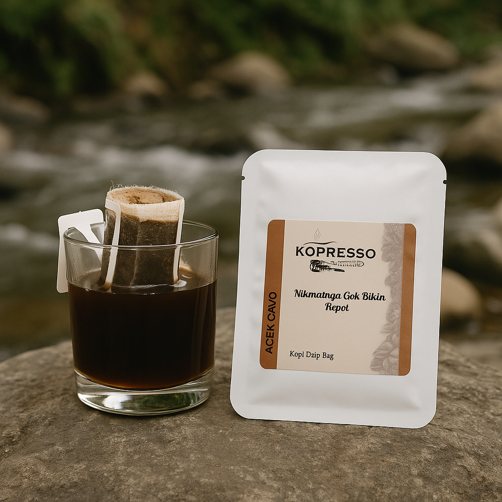 

Kopresso - Kopi Drip Bag Arabica Gayo Premium | Praktis Secepat Barista