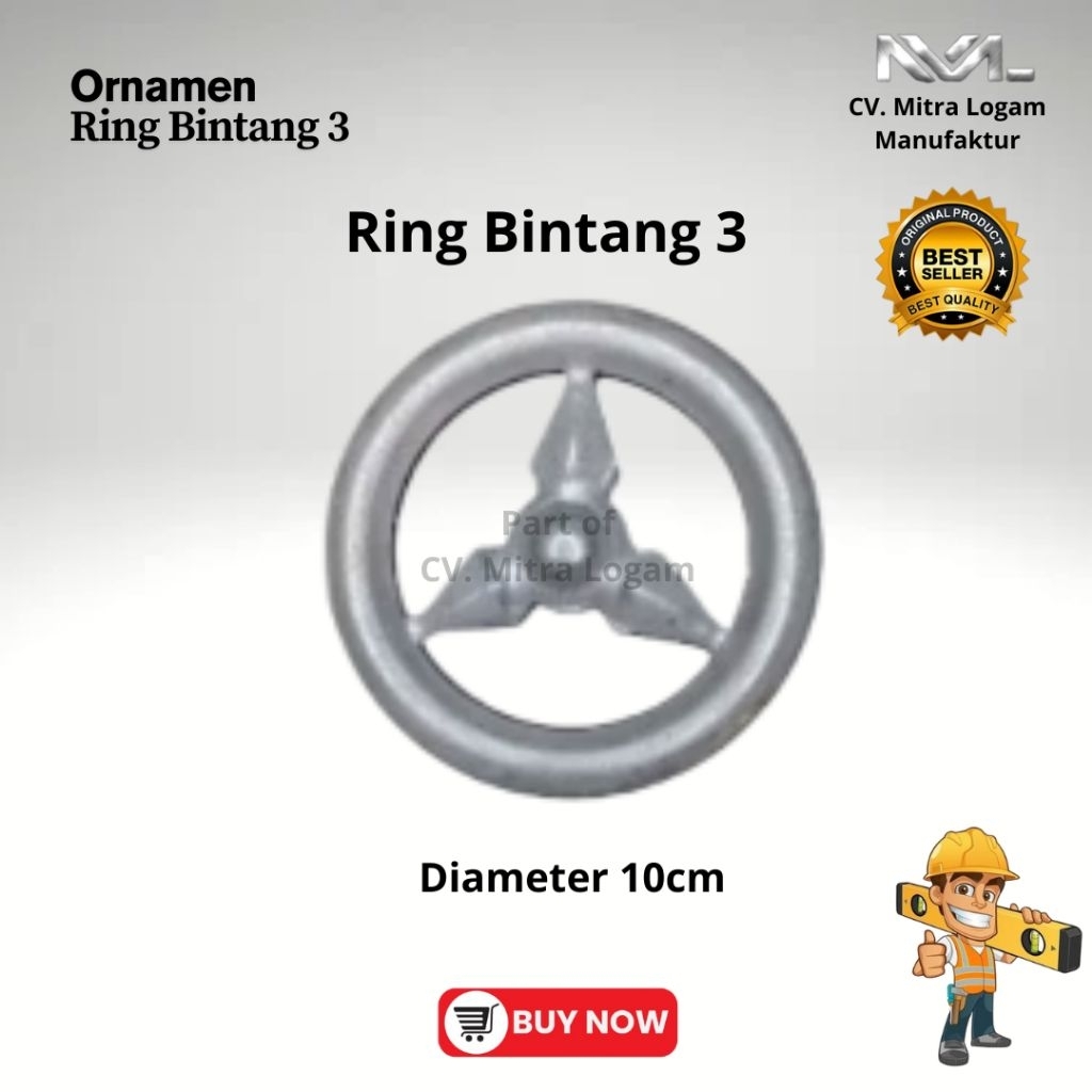 (PROMO) Ornamen Pagar Ring Bintang 3 | Ornamen Pagar Ring Bintang Mercy
