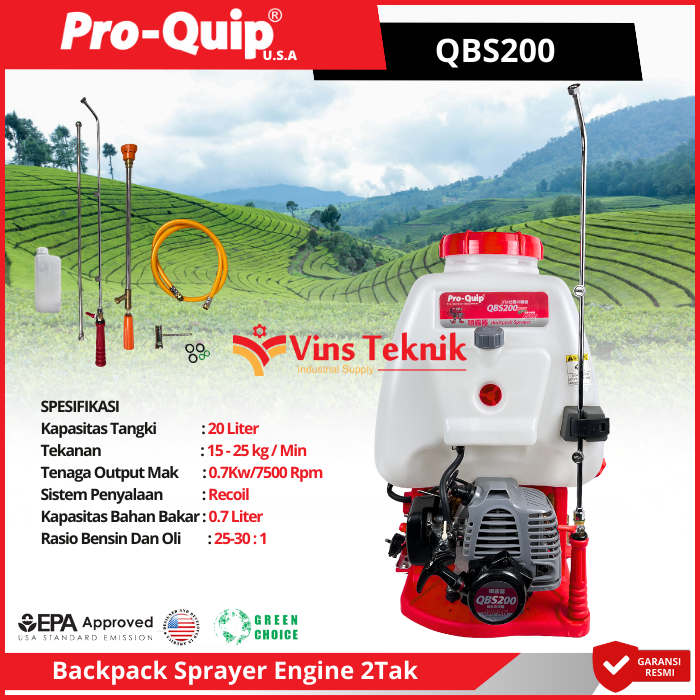ProQuip QBS200 Mesin Penyemprot Hama Elektrik Sprayer Gendong Backpack Sprayer Engine 2Tak QBS 200
