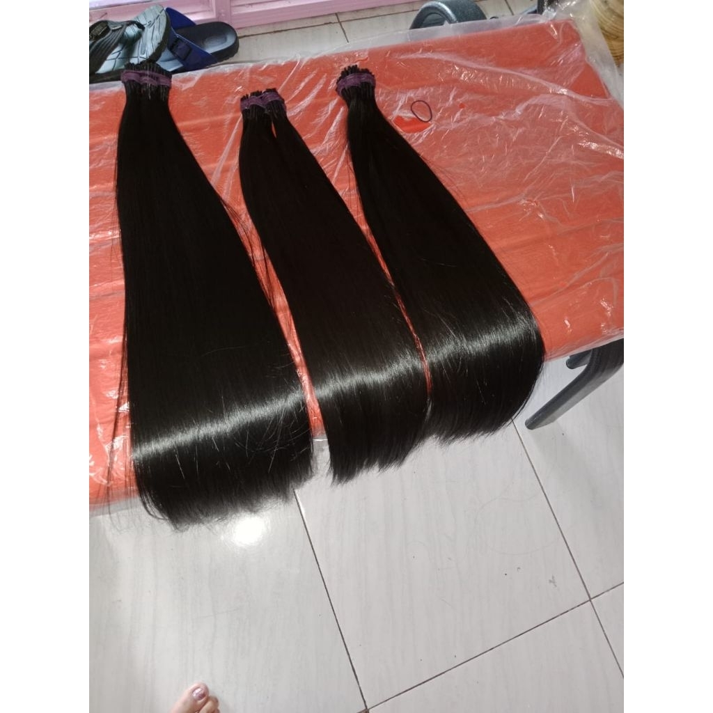 rambut sambung asli 100 % ukuran 70 cm cm