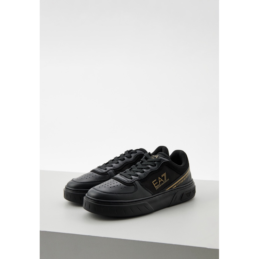 SNEAKERS PRIA - EA7 LIFESTYLE EVOLUTION BLACK LEATHER ORIGINAL AUTHENTIC