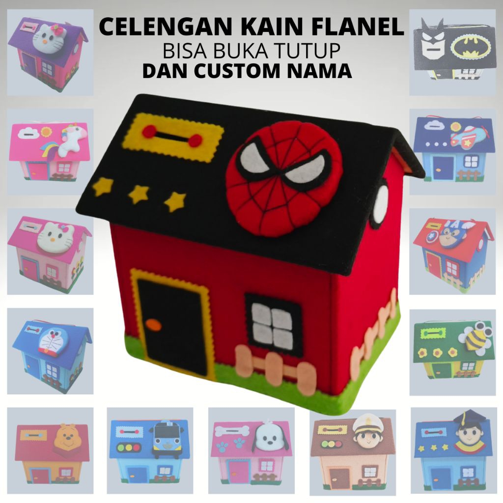 Celengan Unik Tabungan Anak Lucu Karakter Dari Kain Flanel