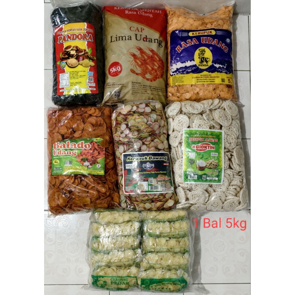 

Krupuk Kerupuk Grosir Perbal Bawang Balado Udang Mawar Jengkol Singkong