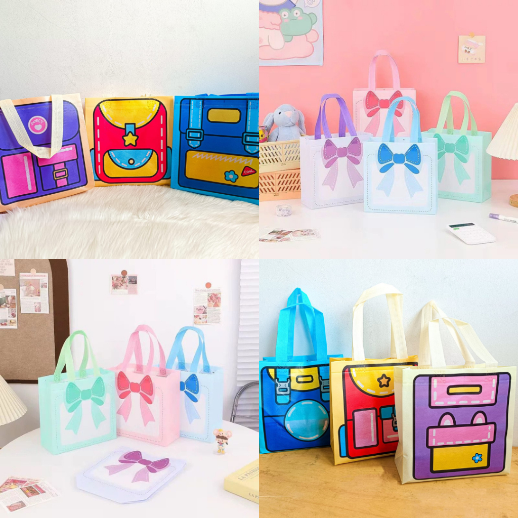 

TAS SPUNBOND MODEL RANSEL PAPERBAG KANTONG SOUVERNIR KADO GOODIE BAG LUCU IMUT