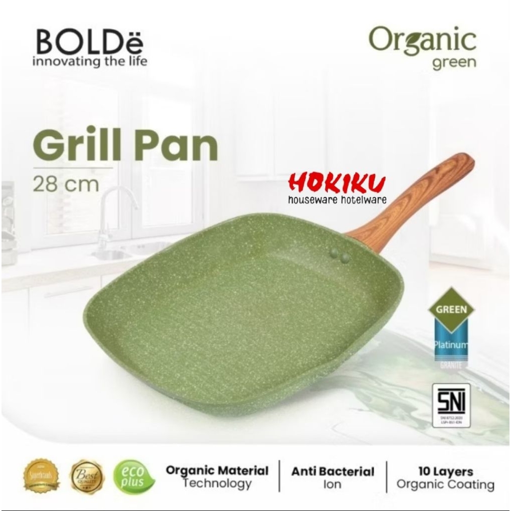 BOLDE ORGANIC GREEN GRILL PAN 28 CM