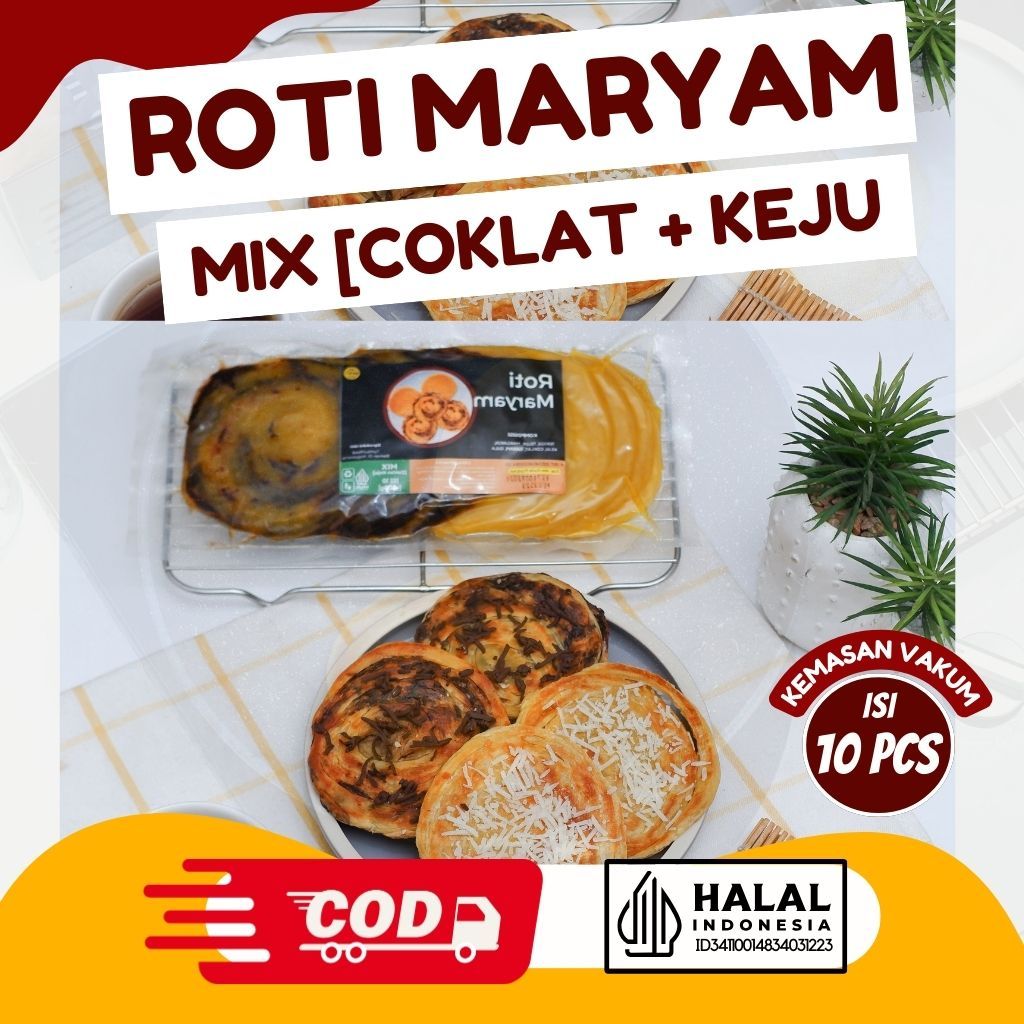 Amira Plastic Isi 10 Roti Maryam Mix [Coklat+Keju] / Roti Cane / Canai ()