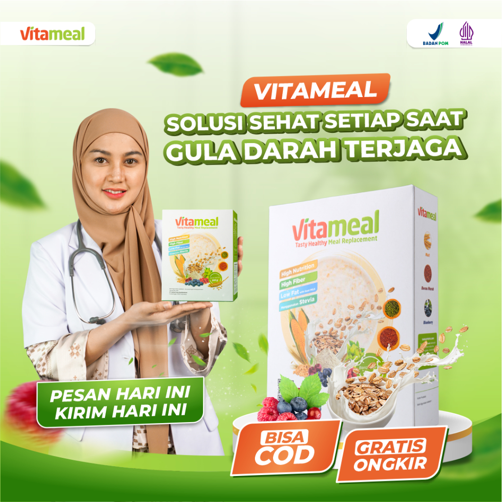 

Vitameal Multigrain Sereal Sehat Ampuh Mengatasi Gula Darah Tinggi Cegah Diabetes Asam Lambung Insulin Kebas Kesemutan & Komplikasi 100% Original Halal MUI & BPOM