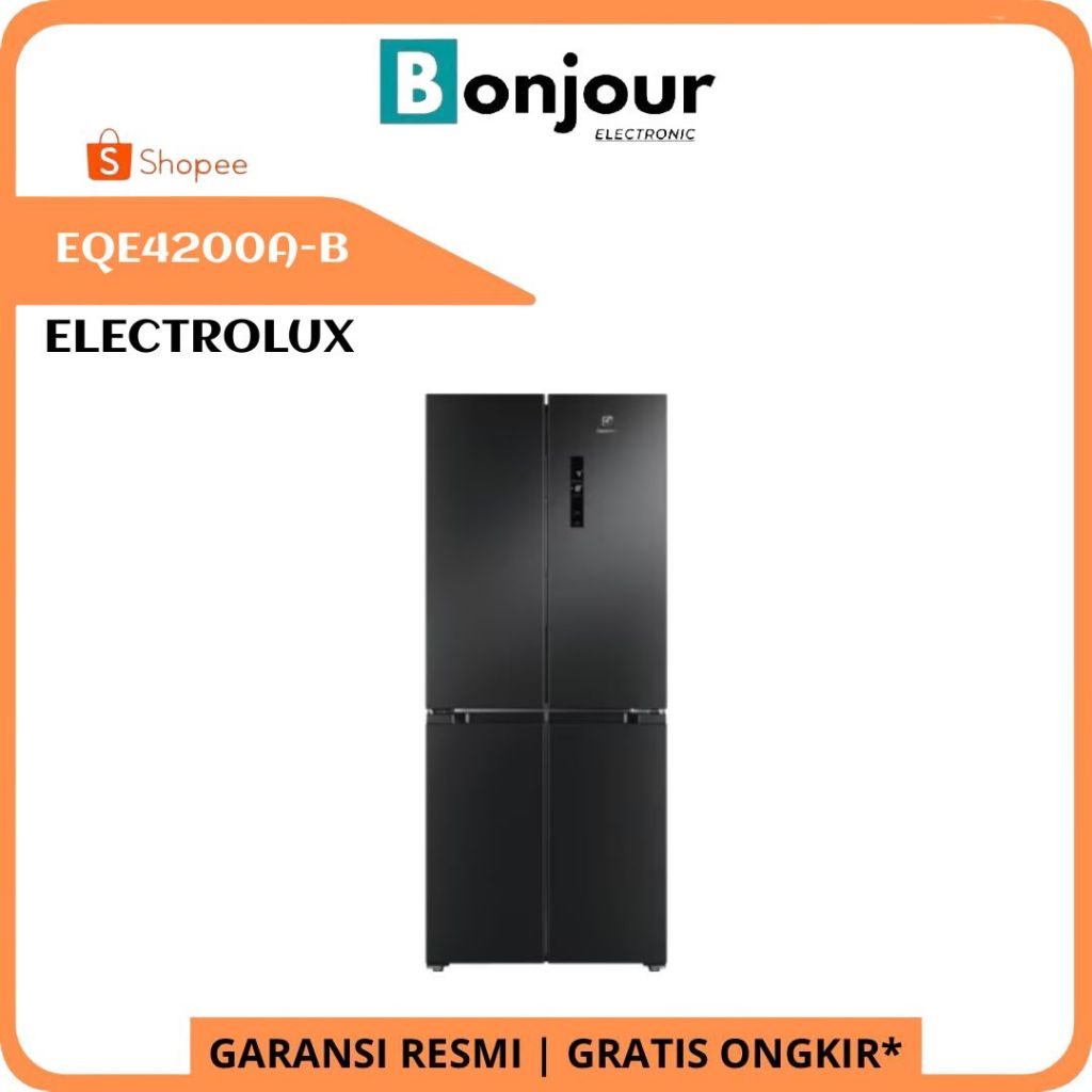 Lemari ES 4 Pintu Electrolux EQE4200A-B Seri 419 Liter 600 Kulkas Multi Door Inverter EQE4200AB
