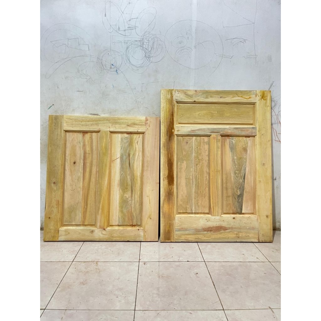 daun pintu atas bawah motif minimalis kayu mahoni