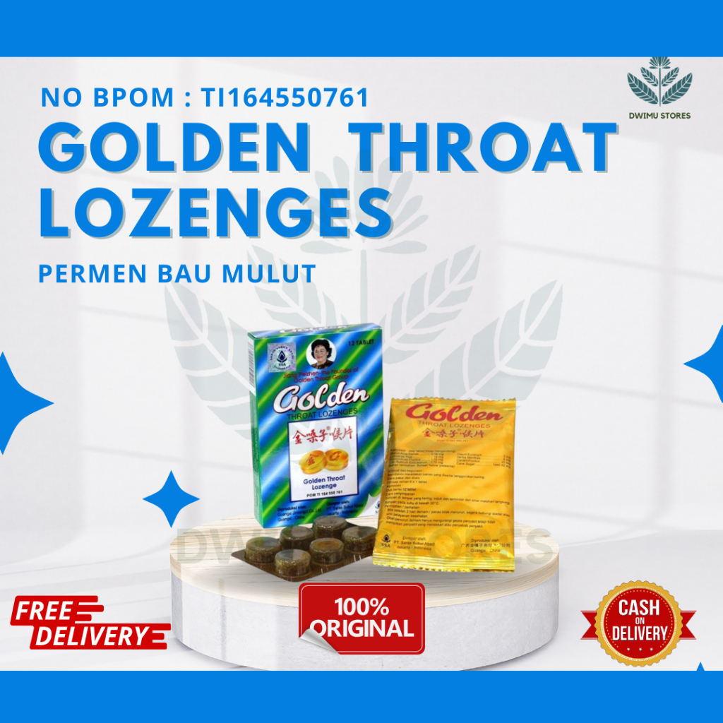 

Golden Throat Lozenge – Permen Herbal Pelega Tenggorokan, Atasi Bau Mulut & Radang Tenggorokan