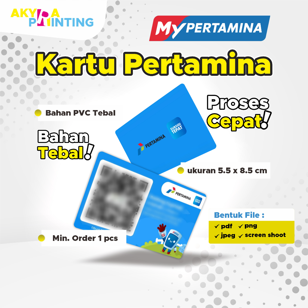 

Kartu PVC Qr Code My Pertamina | Bahan PVC Tebal | 1 Hari Jadi