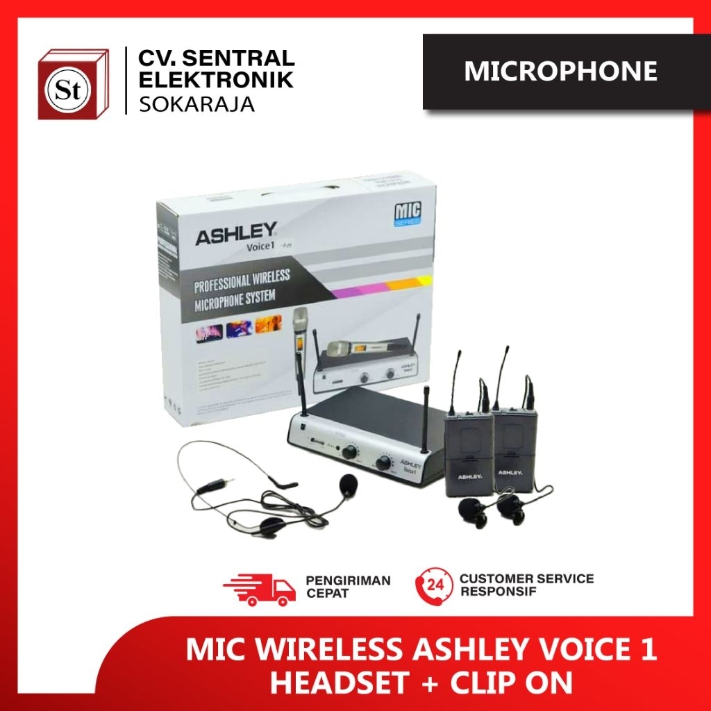 MIC WIRELESS ASHLEY VOICE 1 HEADSET +CLIP ON