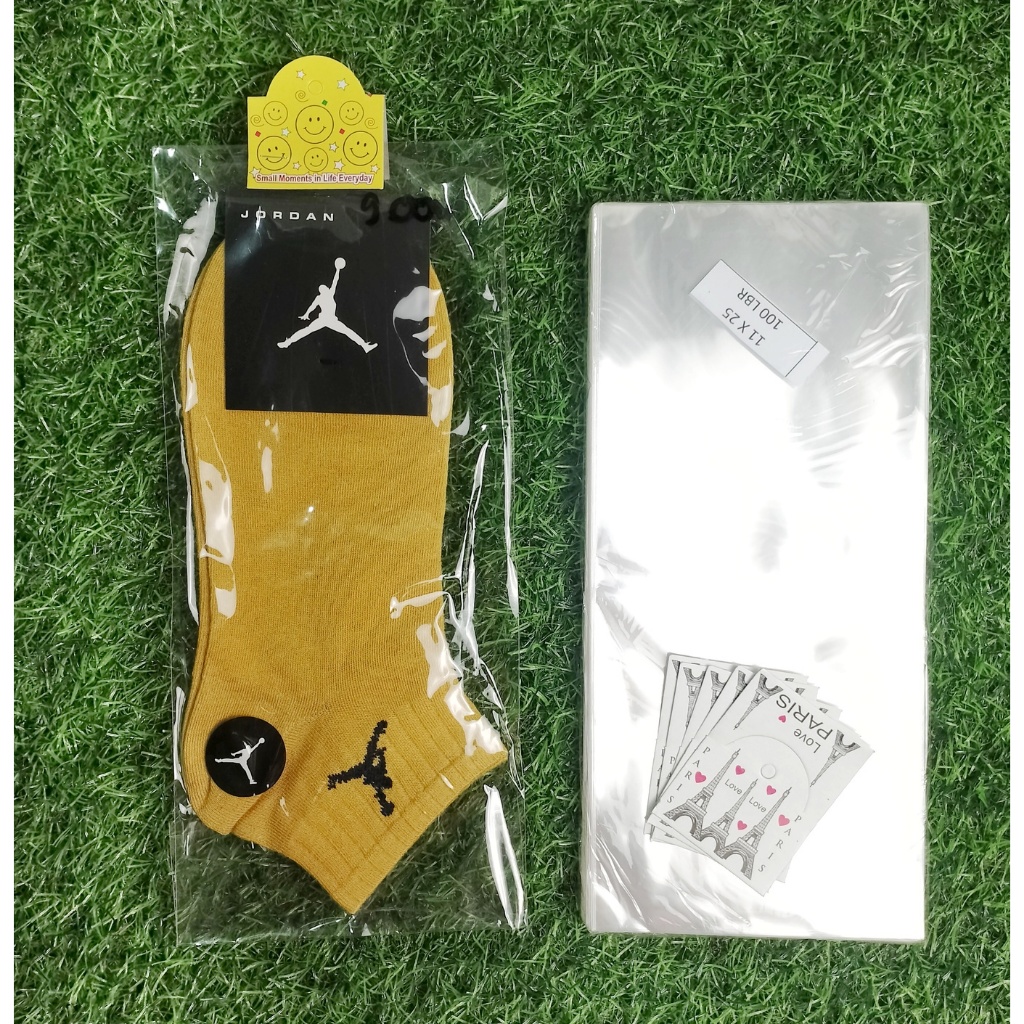 100 set Plastik dan Kertas Label Aksesoris Kaos Kaki Kemasan Plastik Aksesoris