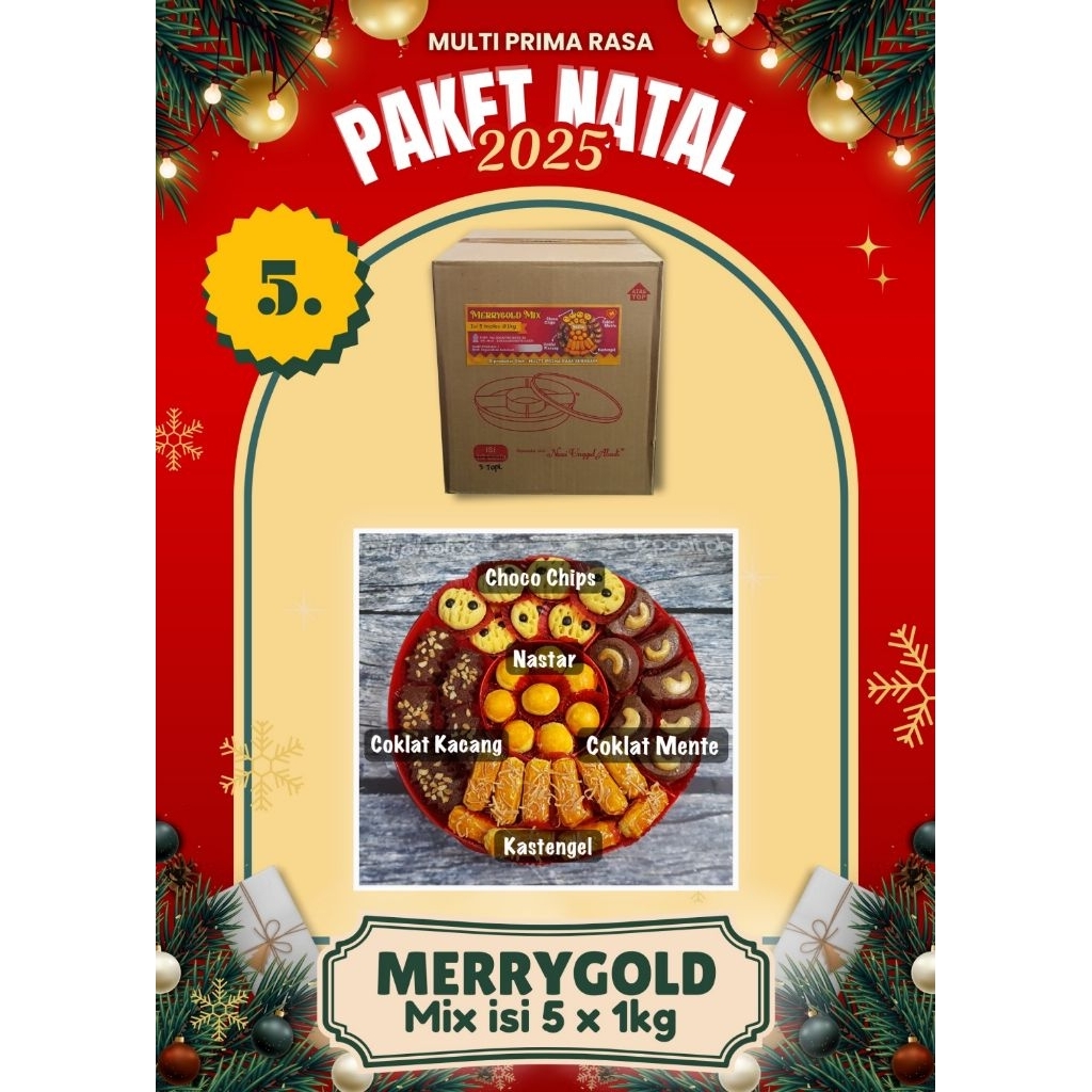 

Paket Merrygold-Mix 1 kg (isi 1 toples per dos) cookies natal