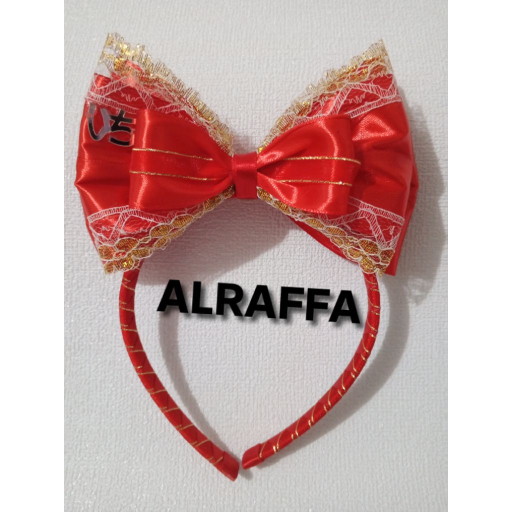 bando pita merah mix renda bando snow white bando pita besar bando anak perempuan dan wanita dewasa
