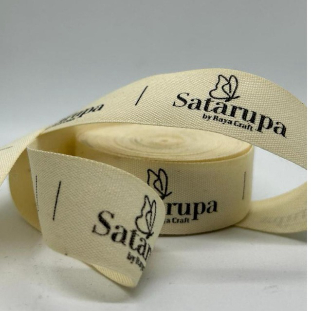 

(FREE DESIGN) Label katun import piterban Import 50 meter catoon lembut Label Baju Label Tas