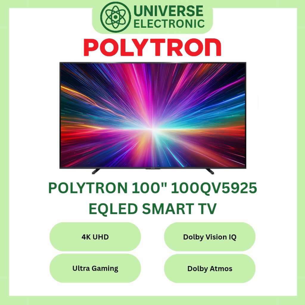 POLYTRON 100QV5925 4K EQLED SMART TV 100 Inch
