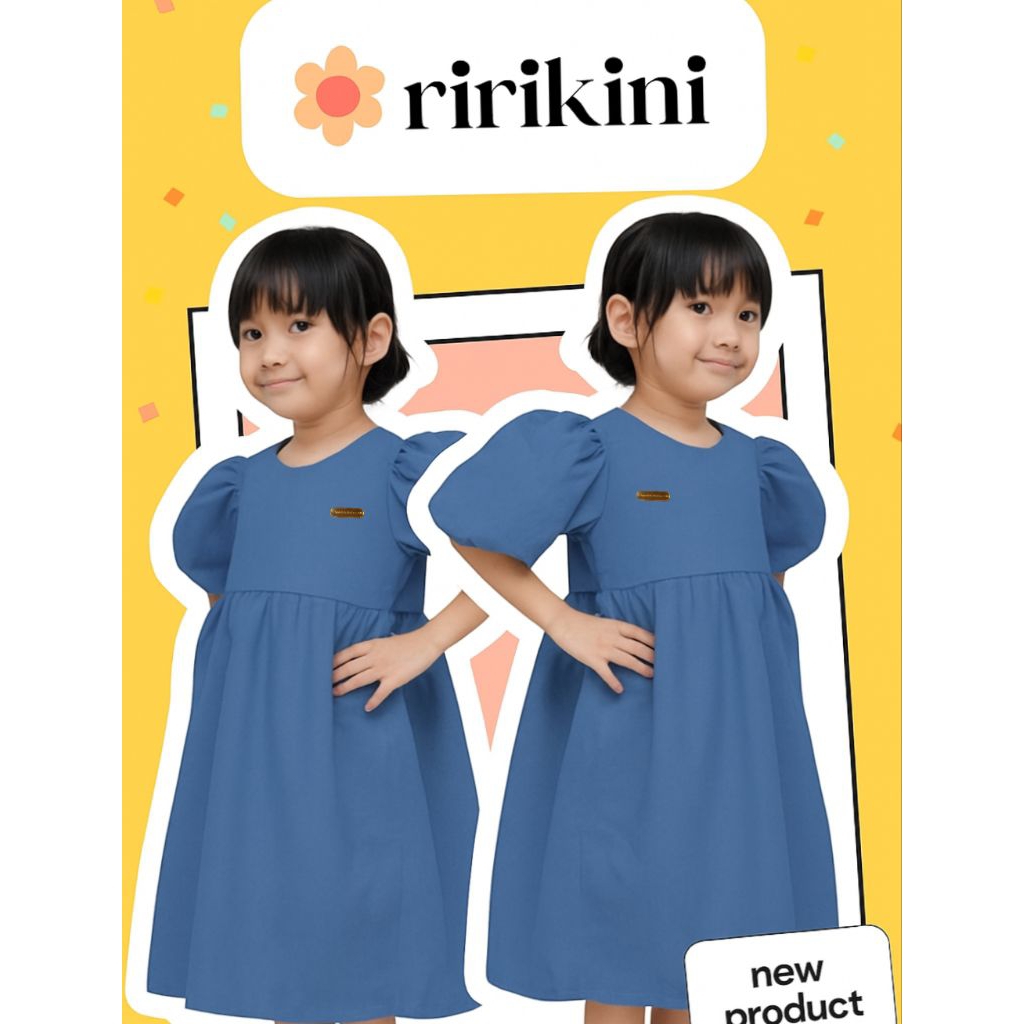 DRESS ANAK PEREMPUAN CRINKLE PREMIUM 1-7THN, DRESS ANAK CRINKLE AIRFLOW,GAUN ANAK CRINKLE, GAUN ANAK