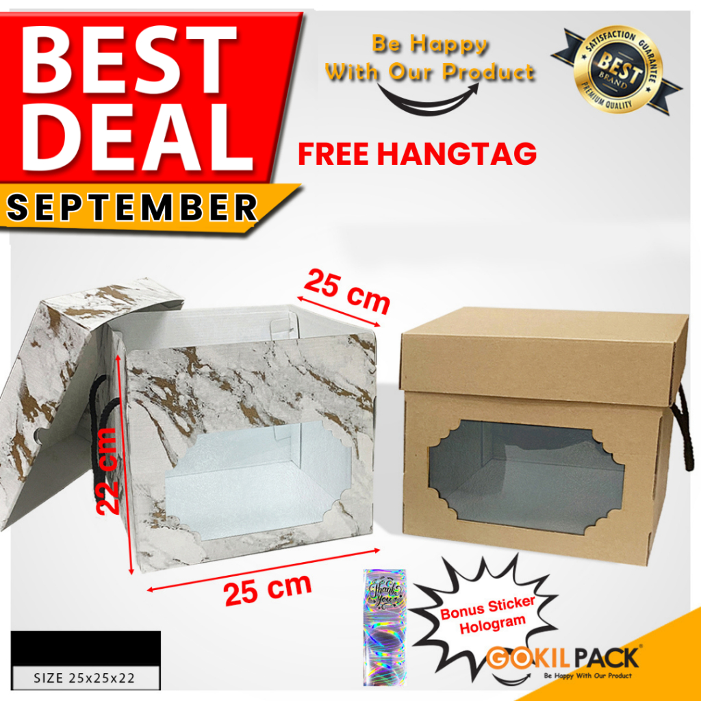 

Kotak|Kue|Packaging|Cake|Box|Murah|Kado|Serbaguna|25x25x22|A1-25