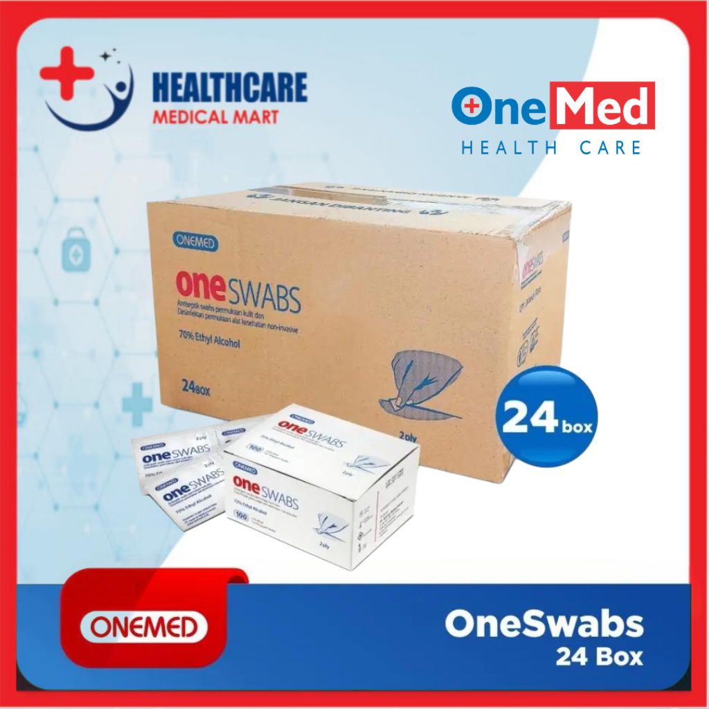 One Swab Tissue Alkohol swab tisu alcohol Onemed Karton Isi 24 Box
