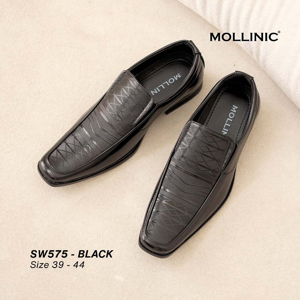 TERLARIS MOLLINIC Wayne Formal Shoes - Sepatu Pantofel Lancip Kulit Casual Slip On Pria Sepatu