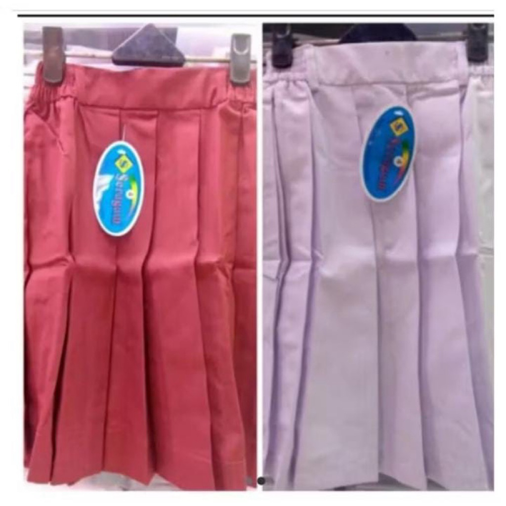 SERAGAM ROK REMPEL PENDEK SD MERAH PUTIH