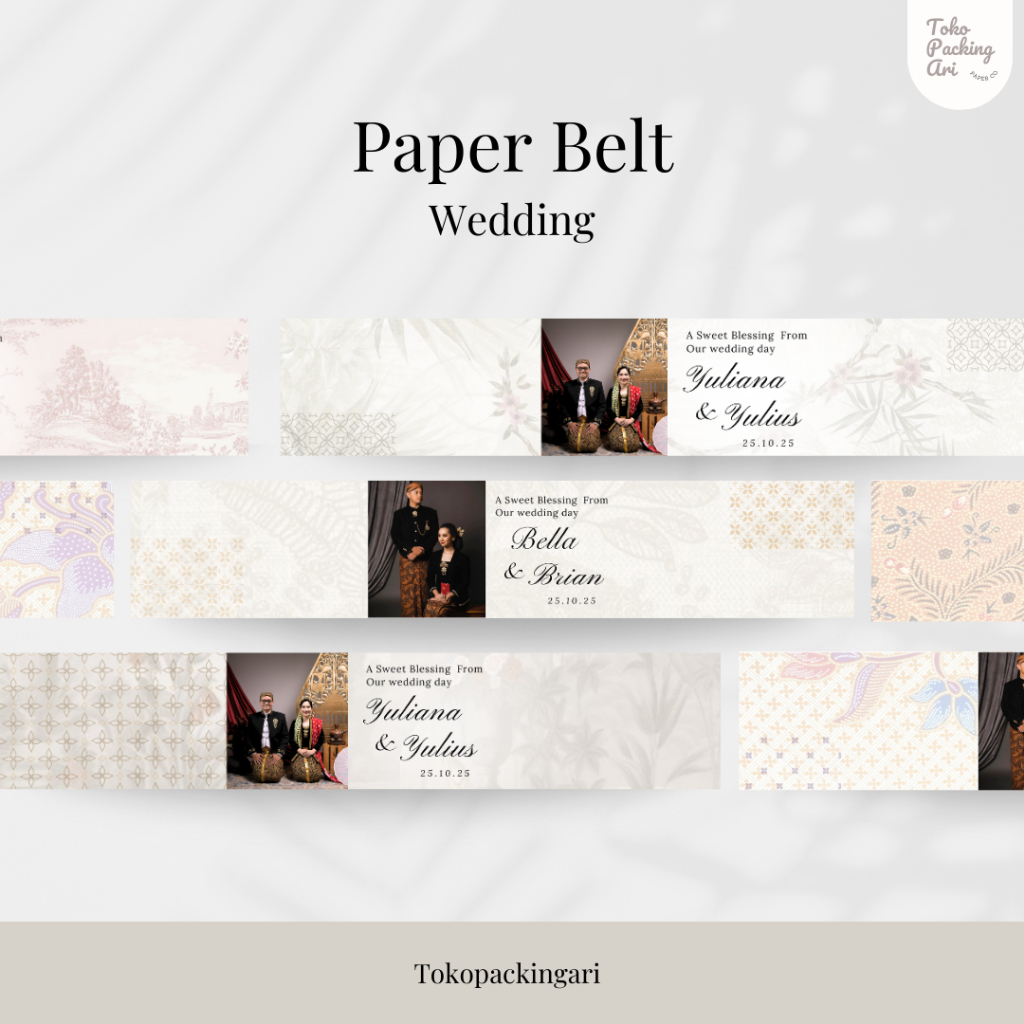 

Paper Belt Souvenir | Paper Belt Souvenir Pernikahan | Paper Belt Wedding Gift